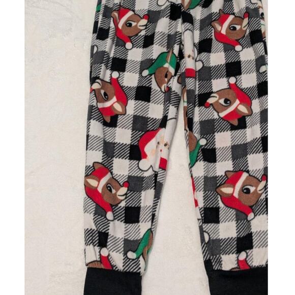 Black Plaid Christmas Sleepwear Kid's Pants Size S (6/6X) - Picture 2 of 5